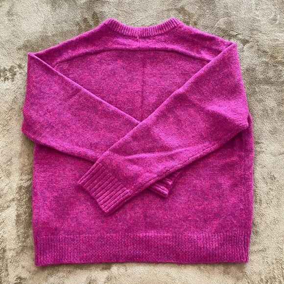 J Crew Relaxed Saddle Sleeve Crewneck Sweater - Heather Fuchsia - NWOT - S - Picture 4 of 15